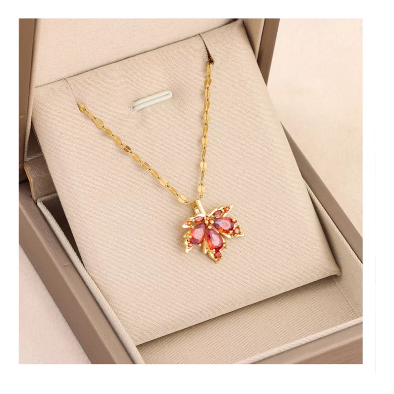 TENDER LIHOME Collar Hoja De Maple Arce Otoño Chapado En