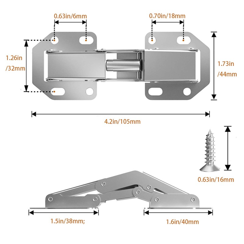 REDYA 20-Pack Hidden Hinges for Cabinet Doors Frameless Cabinet Hinges