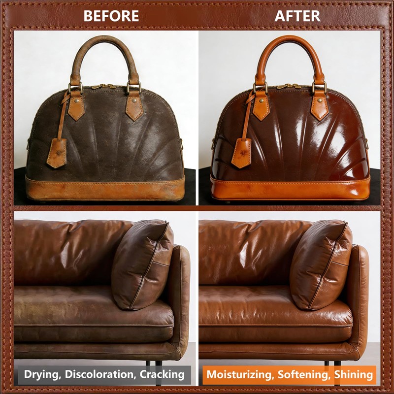 Velluxor 4-in-1 Natural Mink Oil 8.2oz Leather Cleaner and Conditioner,