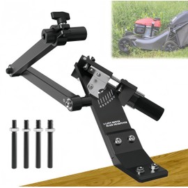 RXLIFE Lawn Mower Blade Sharpener Tool, 15°-45° Adjustable Lawnmower Blade Sharpening Kit with Ball Bearing for Standard Straight/Covered/High-Lift Mower Blades, Compatible with Most Angle Grinders