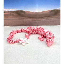 Generic 3D Printed Articulated Dragon, 12"" Pink and White Cherry Blossom Dragon, 12"" Pink Dragon, Fidget ADHD Autism Toy Dragon Gift Ideas D023-DR, Red Purple Blue Green