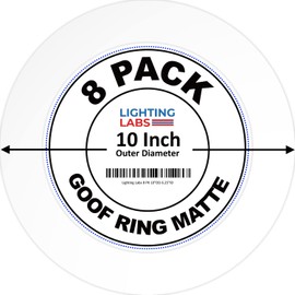 Lighting Labs 8 Pack Matte White Goof Trim Ring for Recessed Can Lighting Down Light, Outer Diameter 10 Inches, Inner Diameter 6.2 Inches