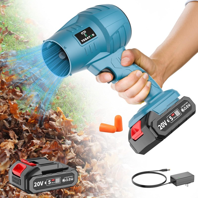 Electric-Cordless-Leaf-Blower - 20000RPM Handheld Leaf Blower - 1X 2.0Ah Batteries
