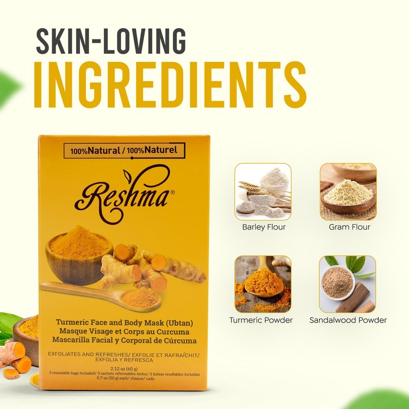 Reshma Beauty Turmeric Face Mask (Ubtan) | All Natural Ingredients