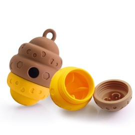 Mabnuby Dog Puppy Treat Dispensing Toy Silicone Puzzle Slow Food Licking Mini Feeder Honeycomb Interactive Toys for Small Medium Breeds Dogs Travel Brown & Yellow