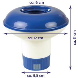 Bestlivings Chlorine Dosing Float (Diameter 13 cm) for Mini Tabs 20 g Tablets for Swimming Pools & Whirpools Algae Stop Chlorine Float Chlorine Dispenser