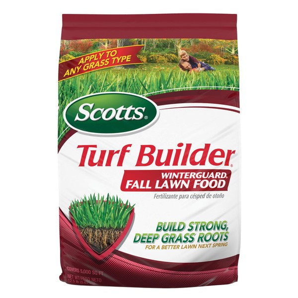 Scotts Turf Builder WinterGuard Fall Lawn Food - Lawn Fertilizer Builds Strong, Deep Grass Roots for a Better Lawn Next Spring - 12.5 lb. Covers 5,000 sq. ft.
