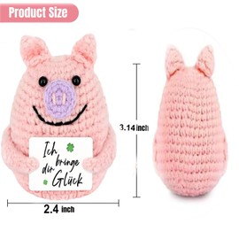Positive Pig Crochet, Funny Positive Knitted Animal Doll Toy Emotional Support Creative Cheering Gifts for Family Friends Encouragement Home Decoration