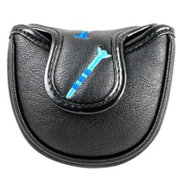 Tiudium Magnetic Golf Putter Cover PU Mallet Putter Cover Magnetic Closure Golf Cover Portable Golf Putter Cover Easy Install Black