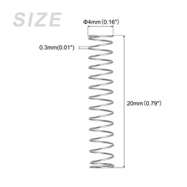 METALLIXITY Compression Springs (0.3x4mm OD,20mm Free Length) 10Pcs, 304 Stainless Steel Extension Spring - for Shop Home Repairs, DIY Projects, Silver Tone