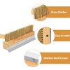 LRUI Pizza Oven Brush with Scraper,41-Inch Long Wood Handle Brass