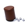 5 Pack PU Leather Dice Cups Felt Lining Quiet Shaker