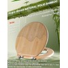 Round Bamboo Toilet Seat with Zinc Alloy Hinges, Easy to