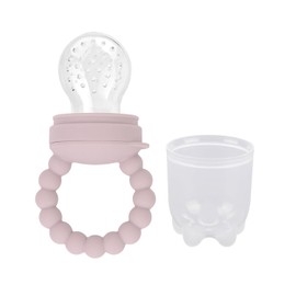 Alimentador para chupetes de frutas, mordedor para bebés, alimentador de alimentos, chupete, alimentador de frutas, alimentador de frutas, chupetes, juguetes para aliviar la dentición, para bebés y niños (rosa claro)