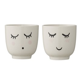 Bloomingville Smilla Small Mugs, White, Ceramic ,Set of 2