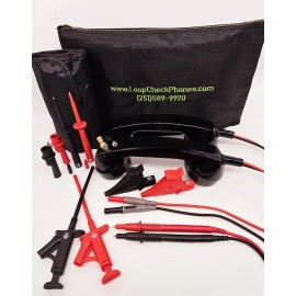 Loop Check Phones Electrician Continuity Test Phone Set ME001 optional MAGNETS - ME001-Blk