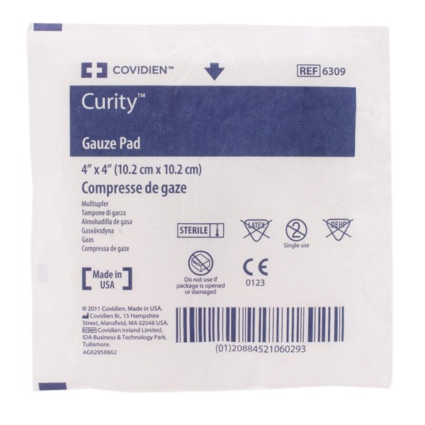 Curity Sterile Gauze Pad 4" x 4", 12-ply Box of 100