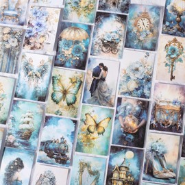 Miyouluna 6Pcs Vintage Ephemera Sticker Book Set, Washi Scrapbook Stickers for Junk Journal Supplies & DIY Crafting, Decorative Aesthetic Stickers, with Sticker Organizer