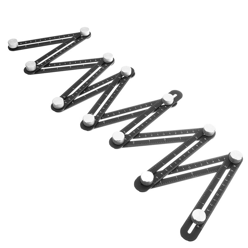 ANCLLO Multi Angle Measuring Ruler 12-side Alloy Angle Finder Template