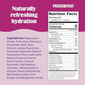 Ultima Replenisher Electrolyte Hydration Powder, PassionFruit, 20 Count Stickpacks - Sugar Free, 0 Calories, 0 Carbs - Gluten-Free, Keto, Non-GMO with