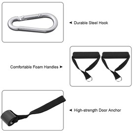 5pcs Exercise Set Workout Handles Door Anchor Carabiner Hooks for Exercise Resistance Bands Cable Machines BBZY