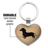 Dachshund Wiener Dog Keychain Heart Love Metal Key Chain Ring