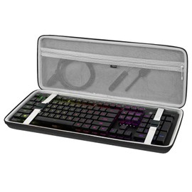 GEEKRIA Full Size Keyboard Case, Hard Shell Travel Carrying Bag for 108 Key Computer Mechanical Gaming Keyboard Compatible with Razer BlackWidow V3 Mechanical Gaming, Ornata Chroma Gaming
