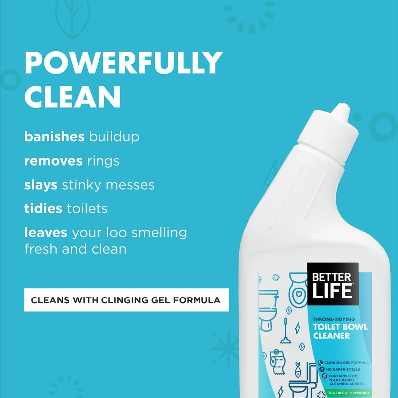Better Life Toilet Bowl Cleaner, Plant-based, Stain & Odor Remover,