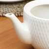 White Jewel Teapot 1 Litre Ceramic Geometric Diamond Glossy Coffee