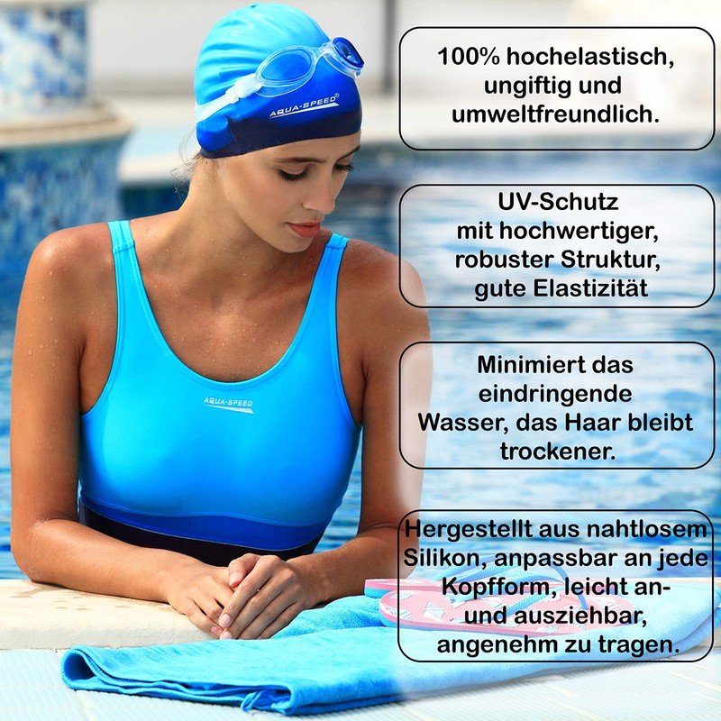 Aqua Speed Swimming Cap for Men, Bathing Cap Multi-Coloured with