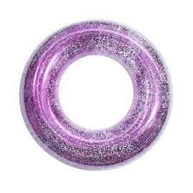 KUAKE Inflatable Swimming Ring Adult Large Swimming Ring Large Swimming Ring Large Glitter Swimming Ring Swimming Ring Transparent Summer Swimming Ring for Pool Sand Beach Party Pool (Purple)