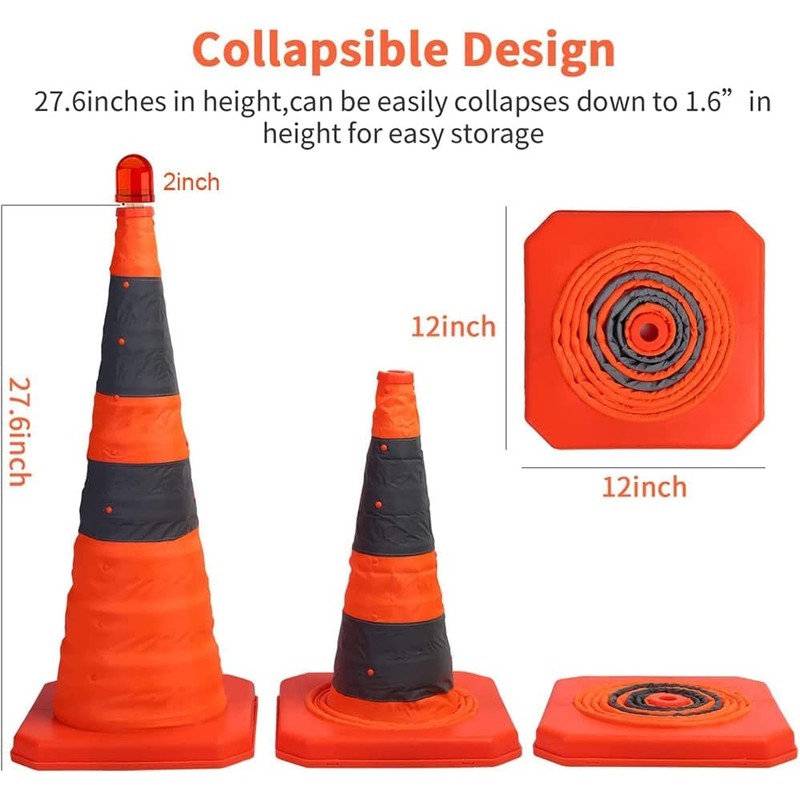 Safety Cone 28 Inch-1 Pack Collapsible Traffic Cone Pop Up