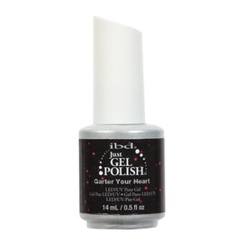 IBD Just Gel Soak Off Red Glitter Nail Polish, Garter Your Heart