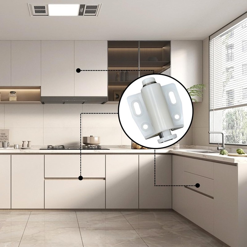 LICQIC 2 PCS Push Release Door Catch, Magnetic Door Catch