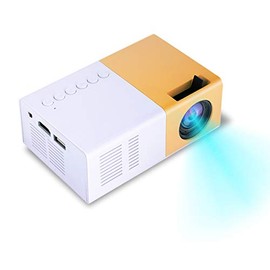 Portable Projector, Mini 1500lm 1080P HD LED Home Theater Multimedia Video Player Projector for School Office, Support HDMI, AV, VGA, USB, and Small Memory Card, etc(Yellow)