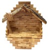 Large Olive Wood Nativity Set Manger Stable 11" Wide Made