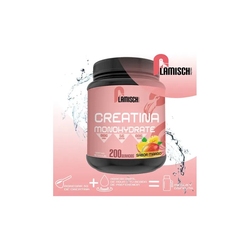 Creatina Monohidratada 1kg Flamish 200 Servicios Sabores