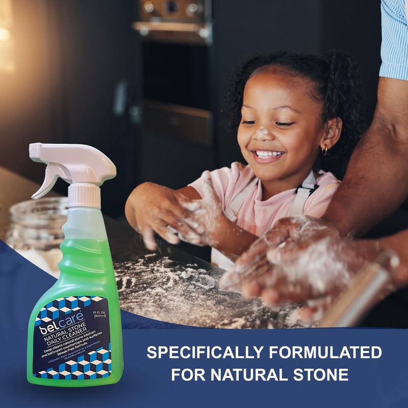 Belcare Natural Stone, Marble, Granite Countertop Cleaner, pH-Neutral, Streak Free