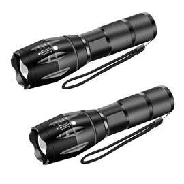 2 Pack Military Grade Single Mode High Lumens Led Tactical Flashlight for Outdoor Camping Hiking Emergency