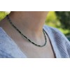 Echmeck Handmade Green Ruby Zoisite Gemstone Bead Strand Necklace 16''