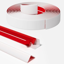 Umedol 22 Feet Wall Corner Protector Trim Molding 1.57 in Width White Peel and Stick Molding 90° Inside & Outside Corner Guards & Caulk Strip Trim for Wall Edge Corner, Floor Window Door Ceiling.