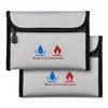 ZQZXD 2 Pack Fireproof Money Bag (7.8" x 5.1") |