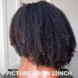 RHEANNA V Part Wig Human Hair No Leave Out 180 Density For Black Women Afro Kinky Curly Vpart wig V Shape Wigs Human Hair 22inch