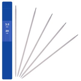 Pack of 5 Needles 3.5 mm Stainless Steel Knitting Needles Set, Sock Needles for Hats, Socks, Gloves, Hats, Scarves, Pet Sweater, Double Tips, Knitting Needles, Beginners, Smooth, Robust and Durable