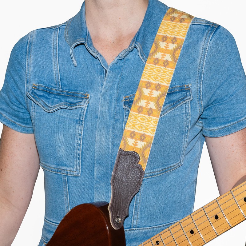 Franklin Strap 2" Old Aztec Guitar Strap, Gold, 38'' -