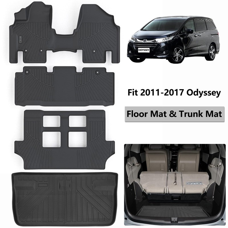 LJWAITO Floor Mats & Cargo Liners for 2011-2017 Honda Odyssey
