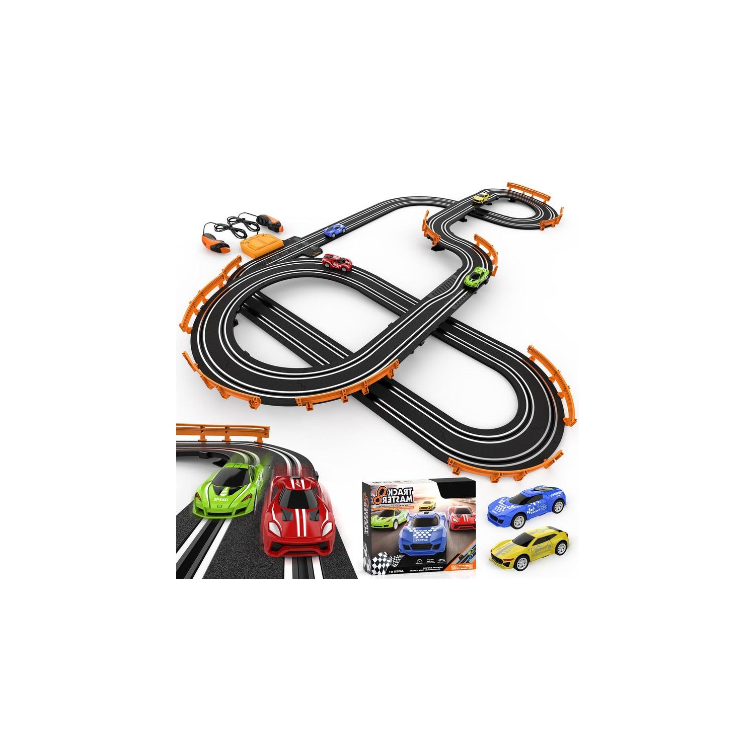 Fuwidvia Slot Car Race Track Sets for Boys, Race Car Track with 2 High ...