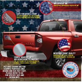 Decals by Haley 3x USA American Flag Decal Sticker Car Truck Vehicle Bumper Window Auto Glass