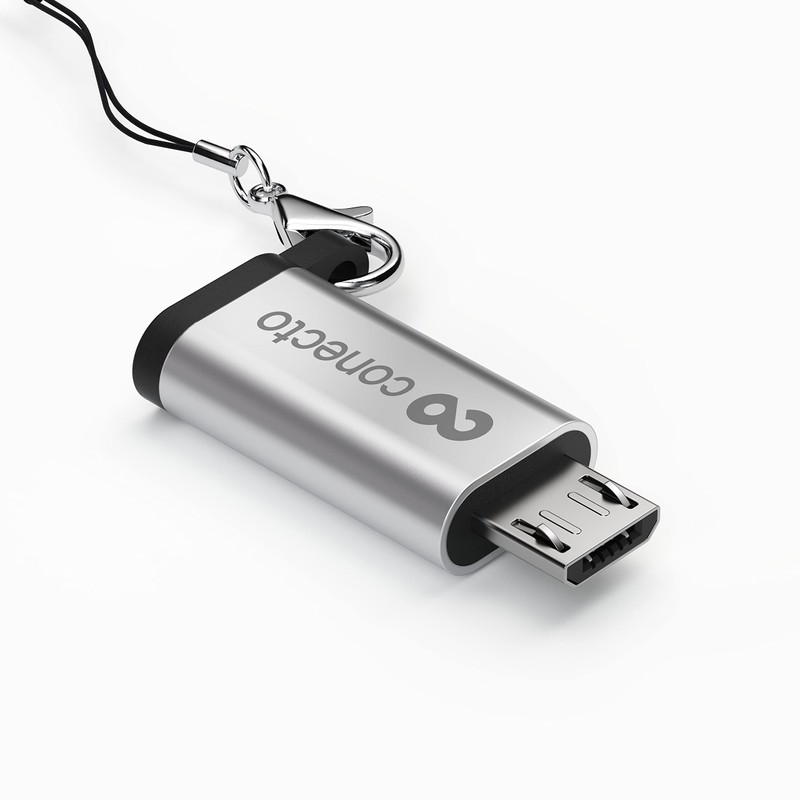conecto, Micro USB to USB-C Adapter, OTG Support, Compatible with