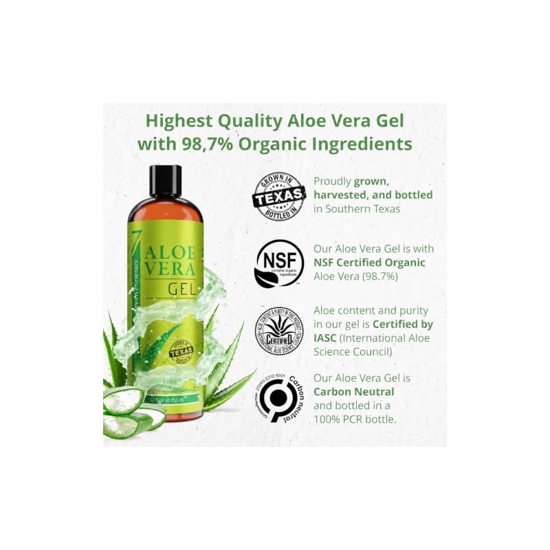 Seven Minerals - Gel de Aloe Vera - 99% Orgánico